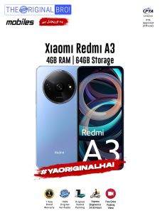 Redmi A3 - 4GB RAM - 64GB Storage - PTA Approved - 1 Year Warranty - Blue - The Original Bro Mobiles - TOB40